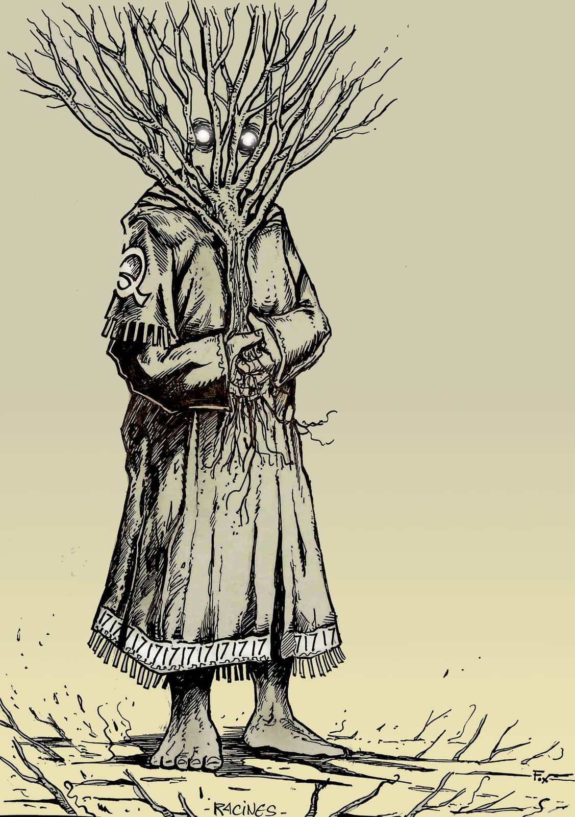 Femme-arbre aux racines