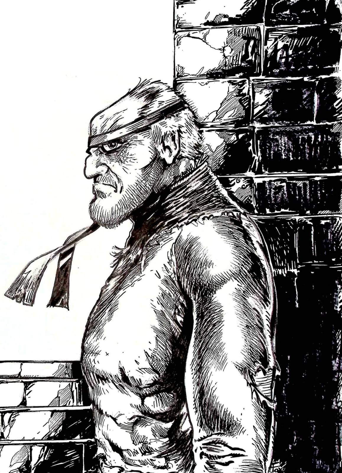 Personnage musclé en costume