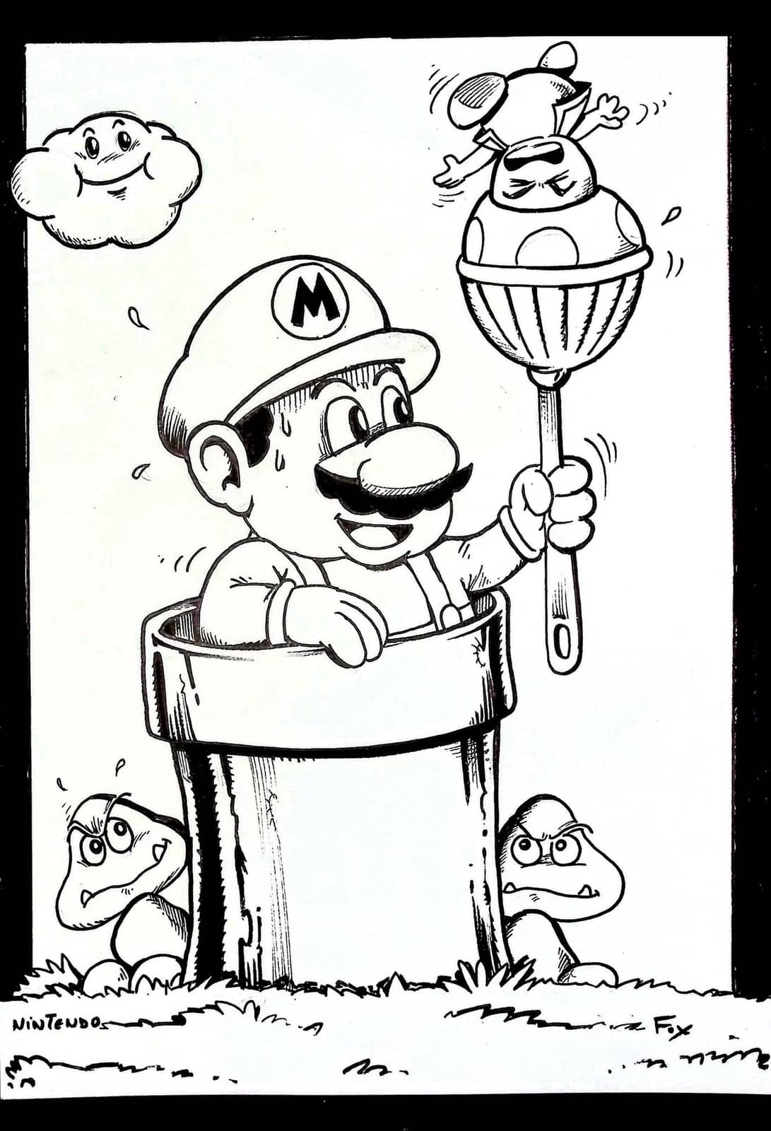 Mario débouche son tuyau magique
