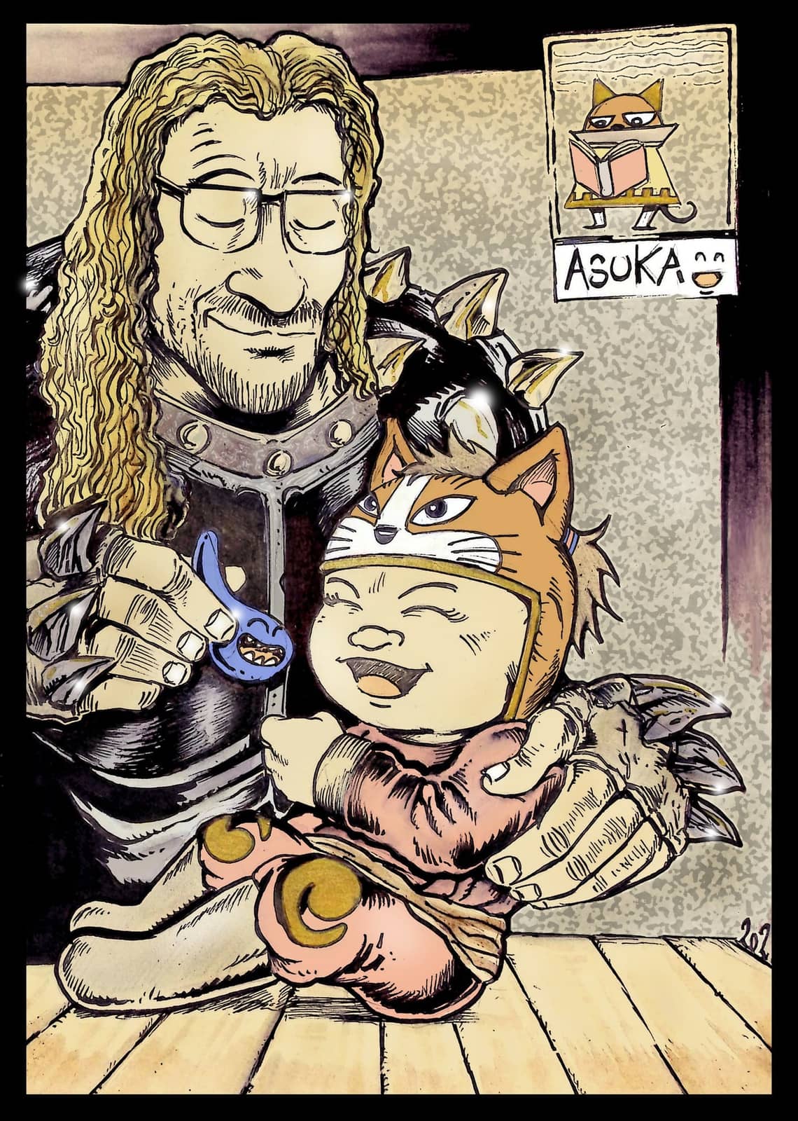 Chevalier et créature Monster Hunter