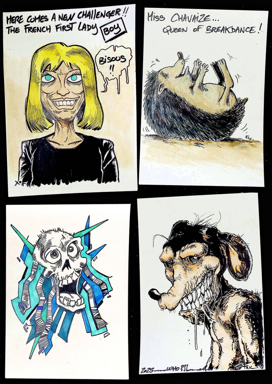 Quatre délires graphiques humoristiques