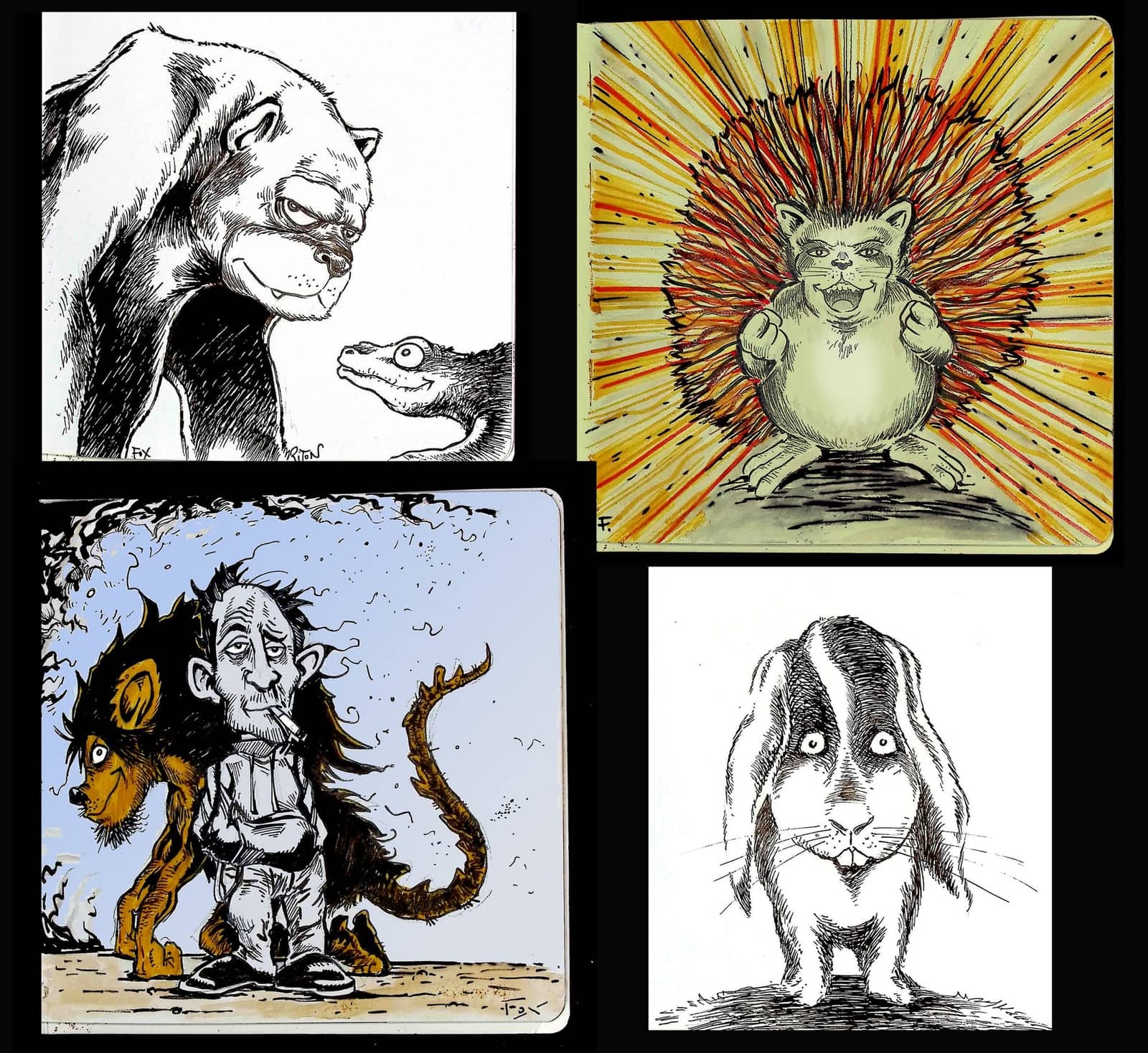 Huit petits dessins d'animaux