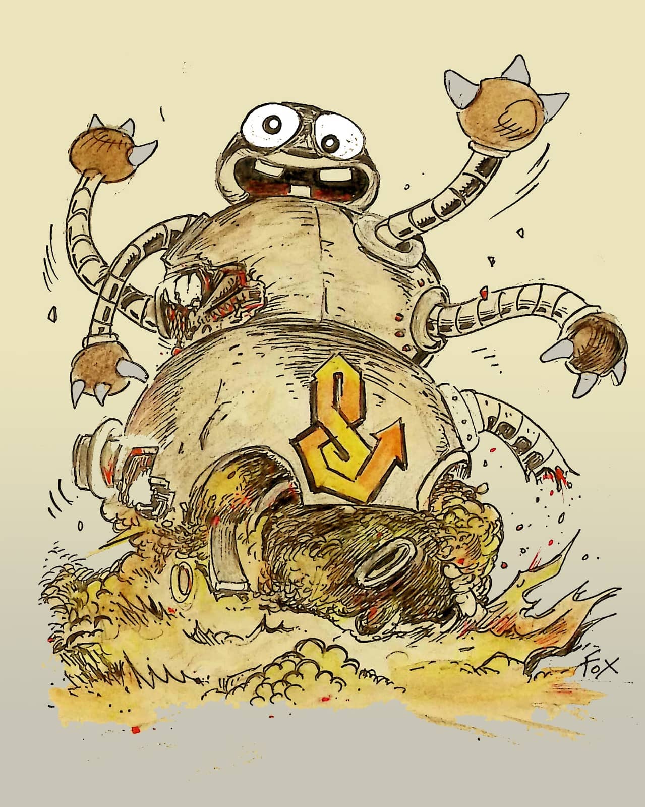Monstre grotesque avec multiple boules