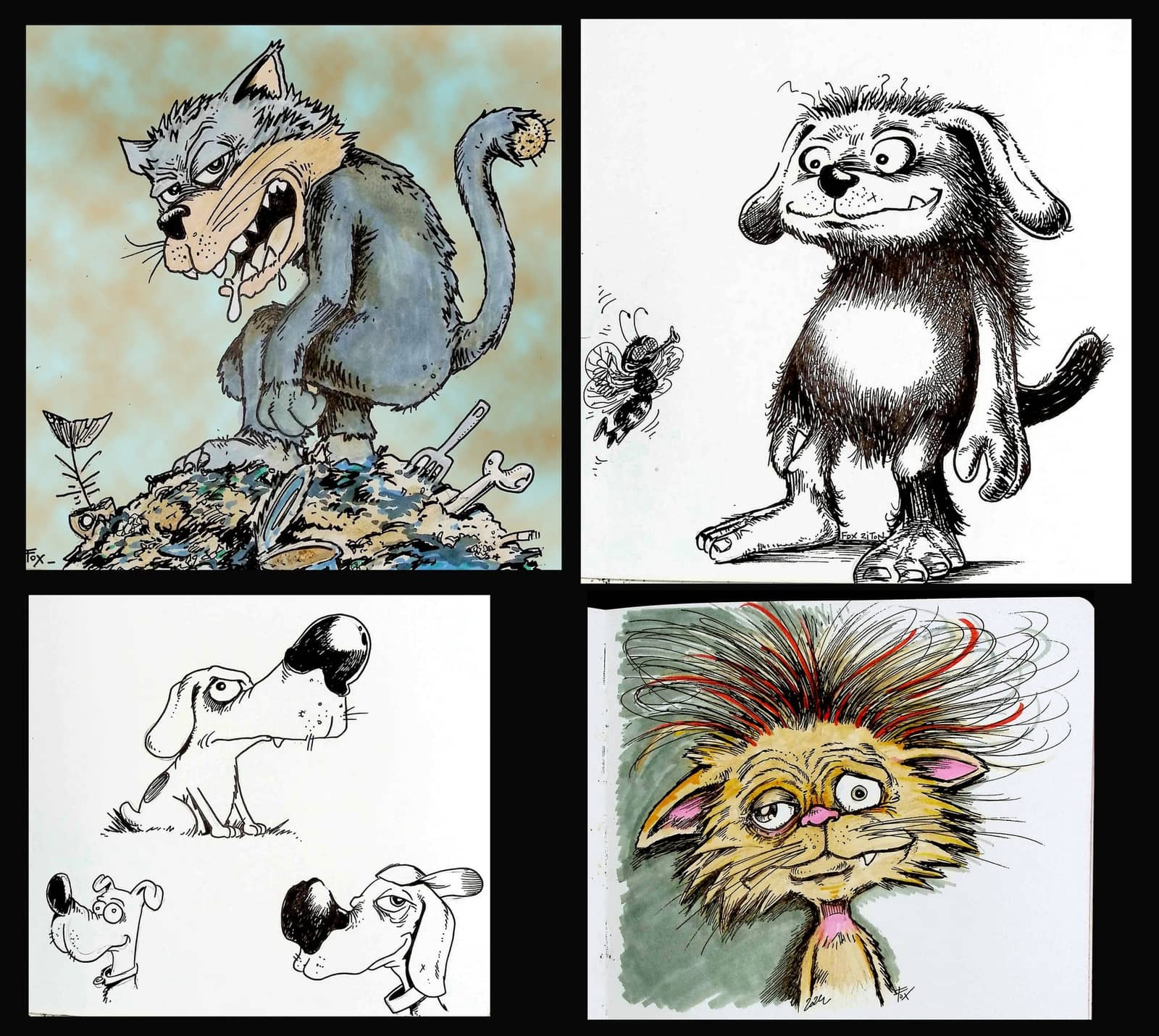 Créatures animales humoristiques variées
