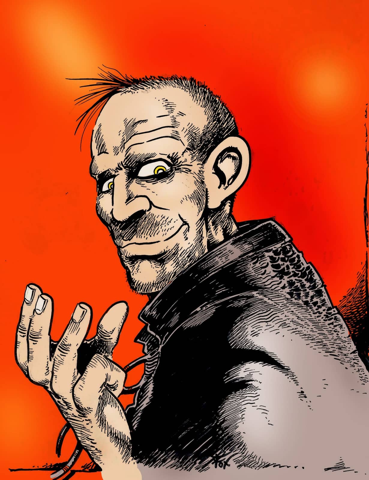 Personnage grimaçant malveillant