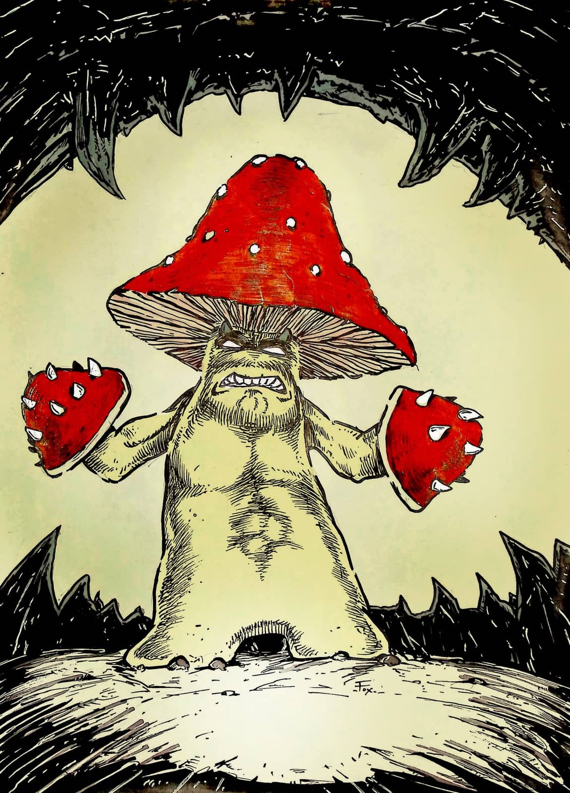 Champignon furieux en mode combat