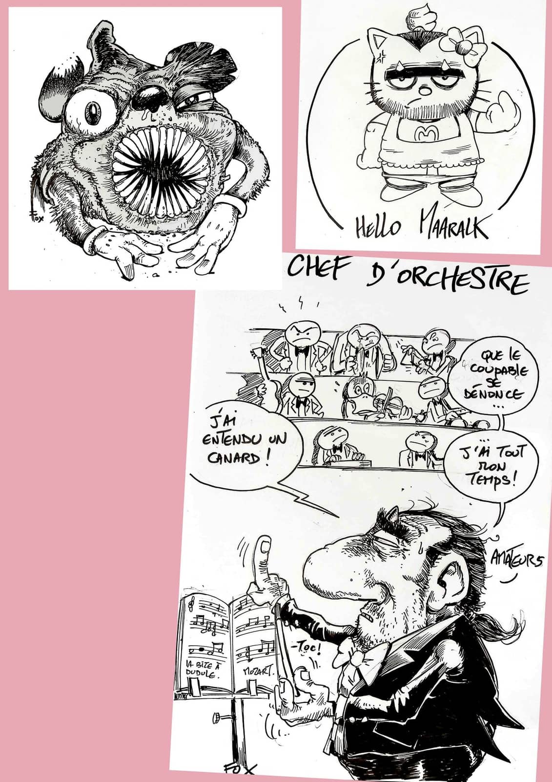 Chef d'orchestre et musiciens en délire