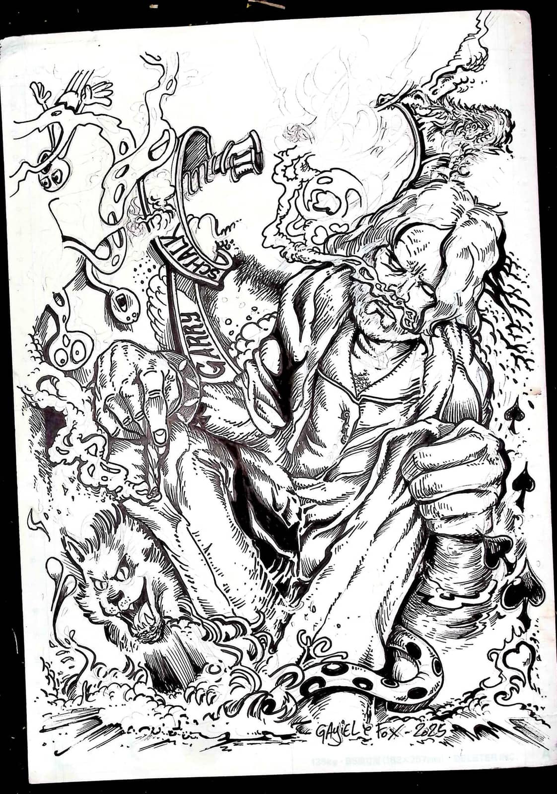 Monstre chaotique en encrage