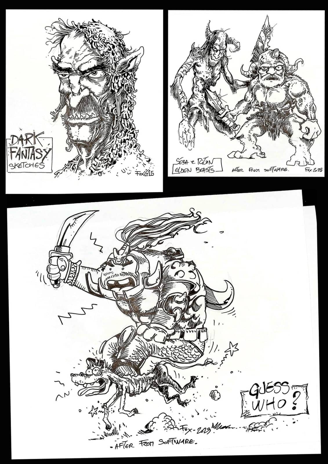 Dark Fantasy sketches inspirés d'Elden Ring
