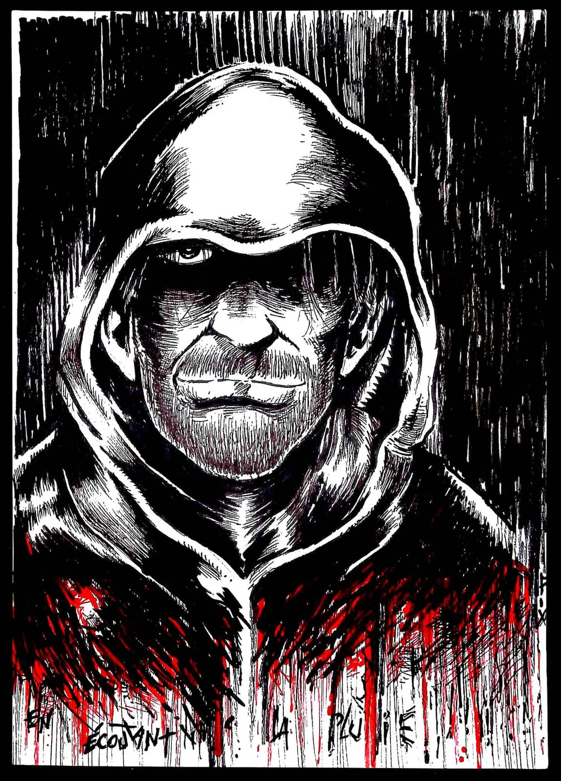 Portrait sombre d'un personnage hoody