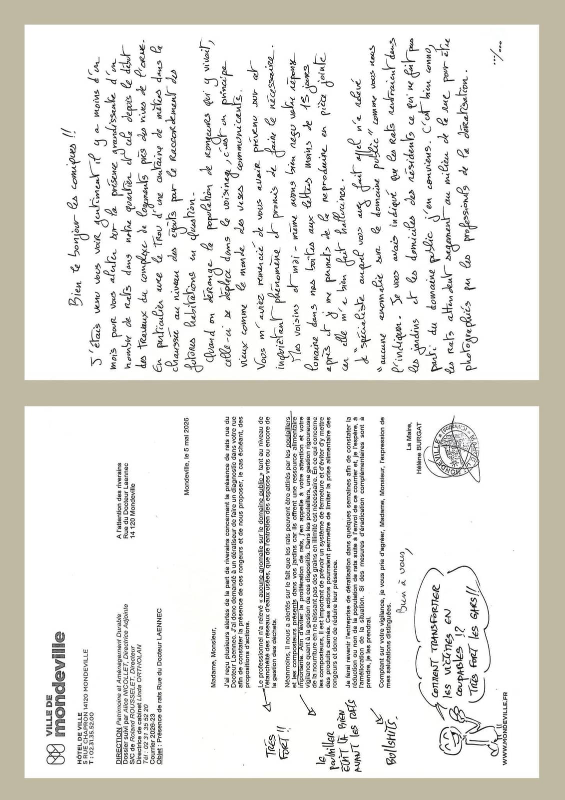 Collage de textes et croquis humoristiques