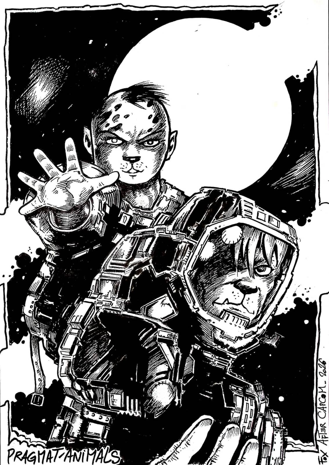 Astronautes animaux en armure spatiale