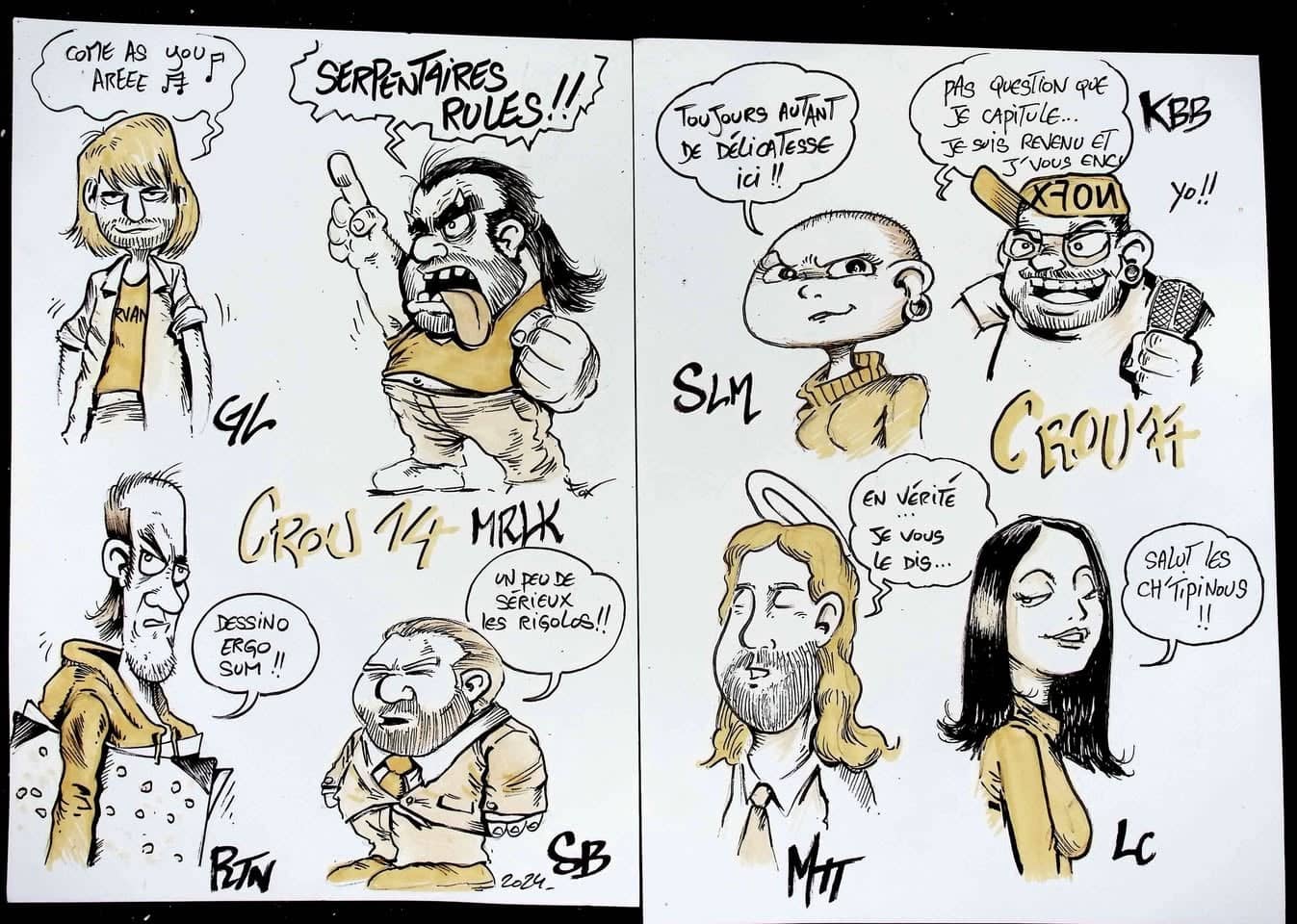 Hommage caricaturé aux amis du Crou