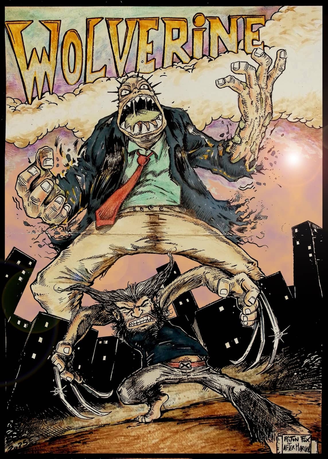 Wolverine monstre urbain détruit