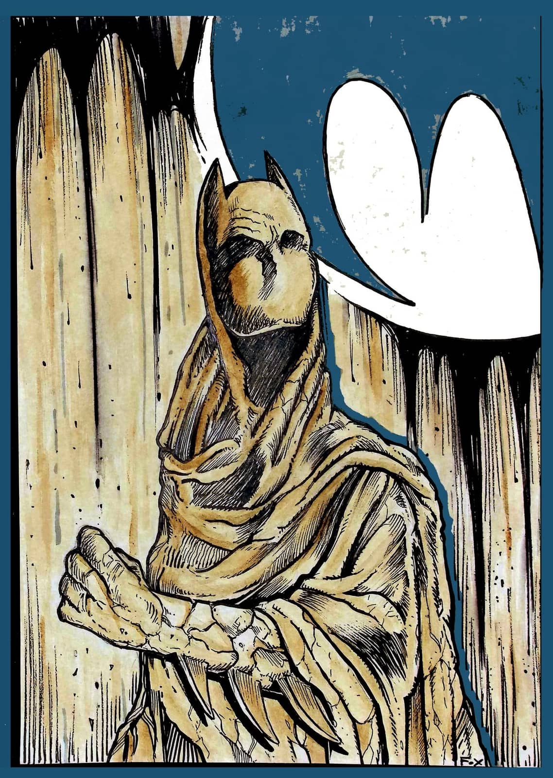 Ange squelettique sombre et mystérieux