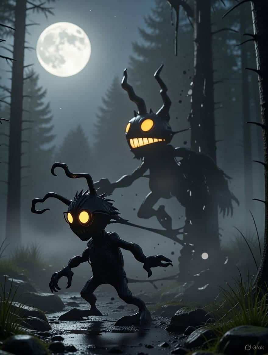 Créatures nocturnes sous la lune