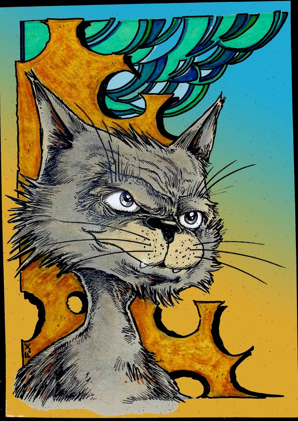 Chat et citrouille Halloween