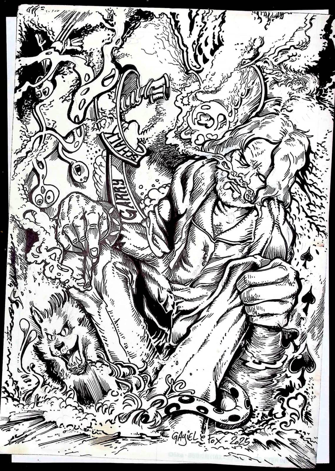 Musicien déjanté à l'encre